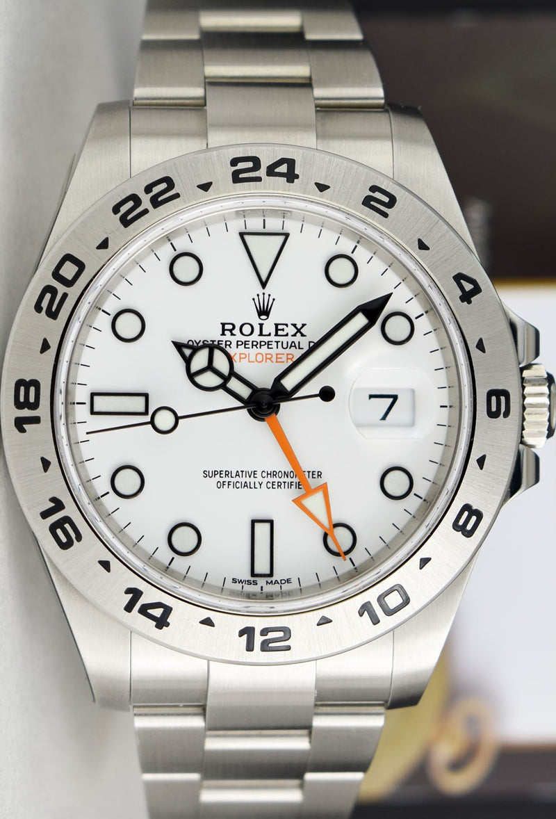 ROLEX Unworn 42mm Stainless Steel Explorer II Polar White Dial Model 216570