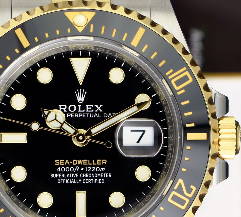 ROLEX 18kt Gold & Stainless Steel Sea Dweller Black Dial Model 126603