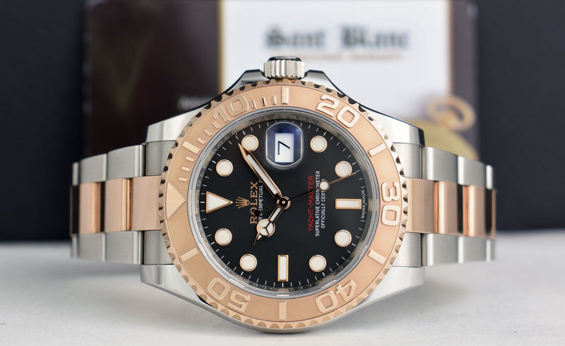 ROLEX 18kt Rose Gold & Stainless Steel YachtMaster Matte Black Model 116621