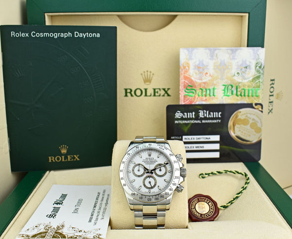 ROLEX Rehaut Mens Stainless Steel Daytona White Index Dial Model 116520