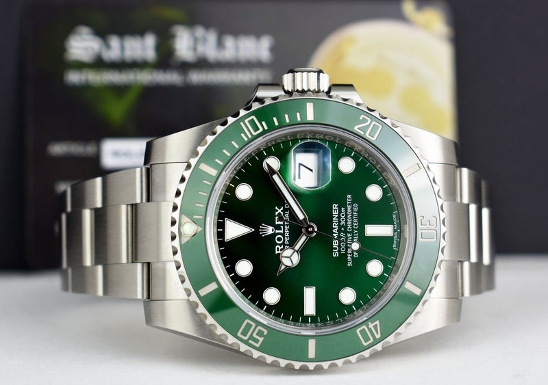 ROLEX Stainless Steel Submariner Green Ceramic Bezel "Hulk" Model 116610LV