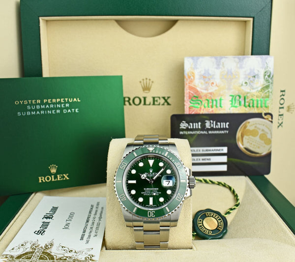 ROLEX Stainless Steel Submariner Green Ceramic Bezel "Hulk" Model 116610LV