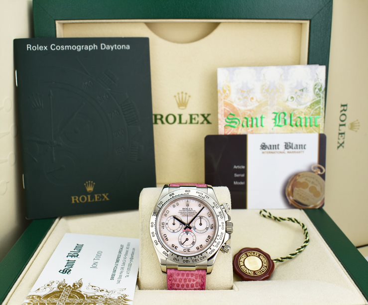 ROLEX 18kt White Gold Daytona Rose Mother of Pearl Dial