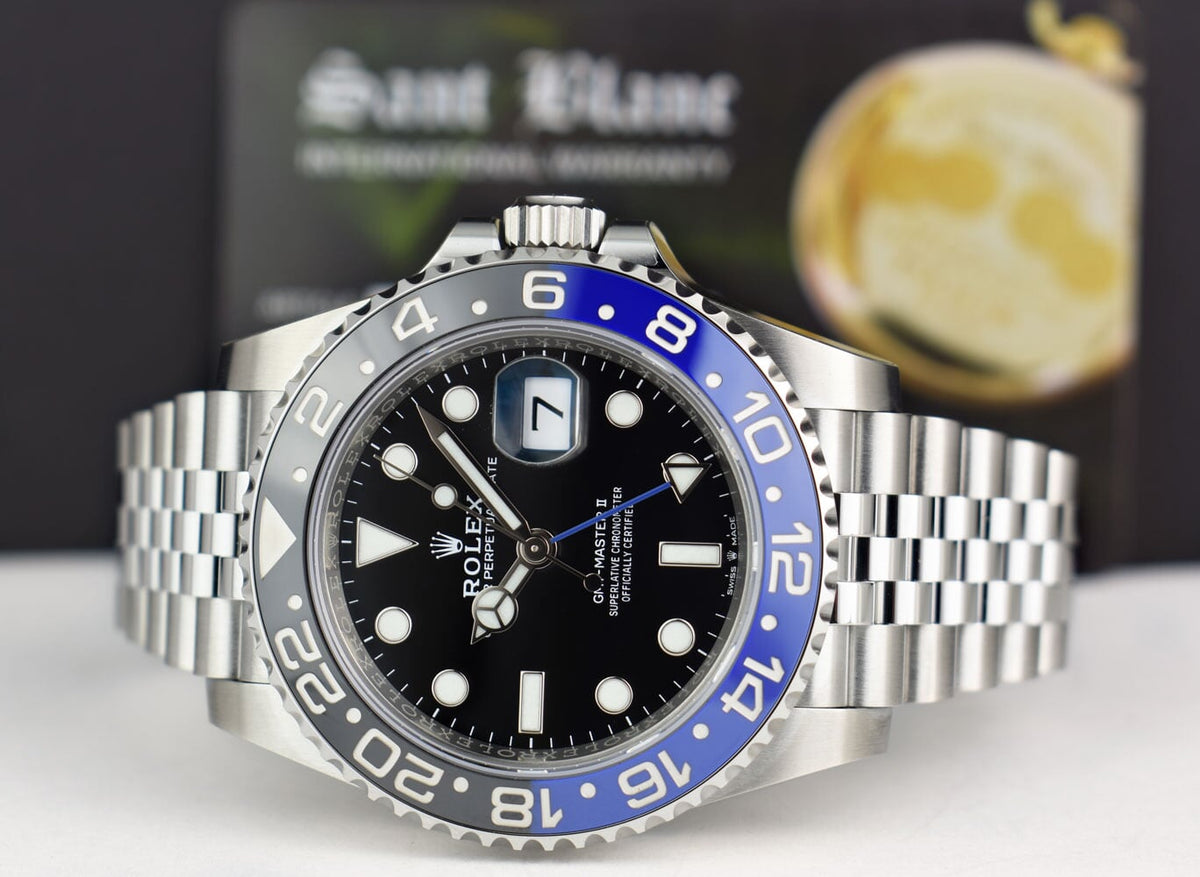 ROLEX Stainless Steel GMT Master II Blue Black Bezel 