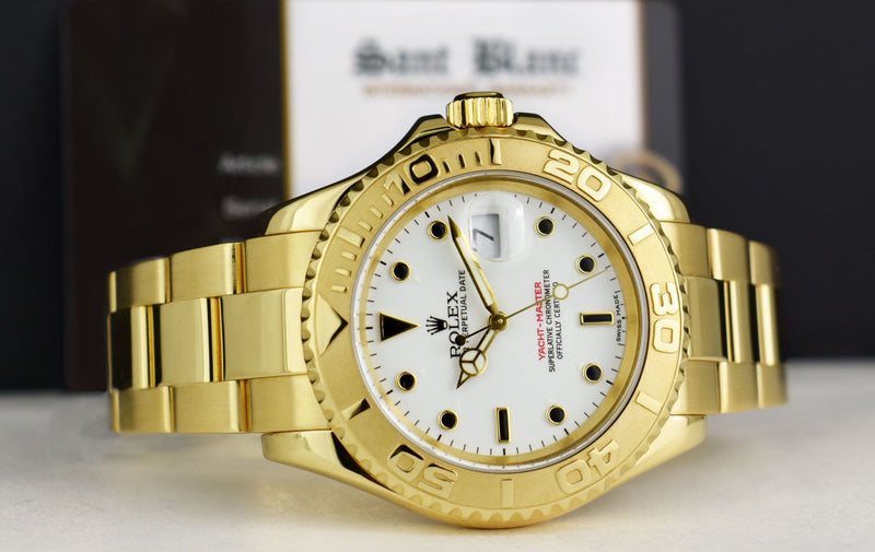 ROLEX - 40mm 18kt Gold YachtMaster White Index Dial Model 16628 - SANT BLANC