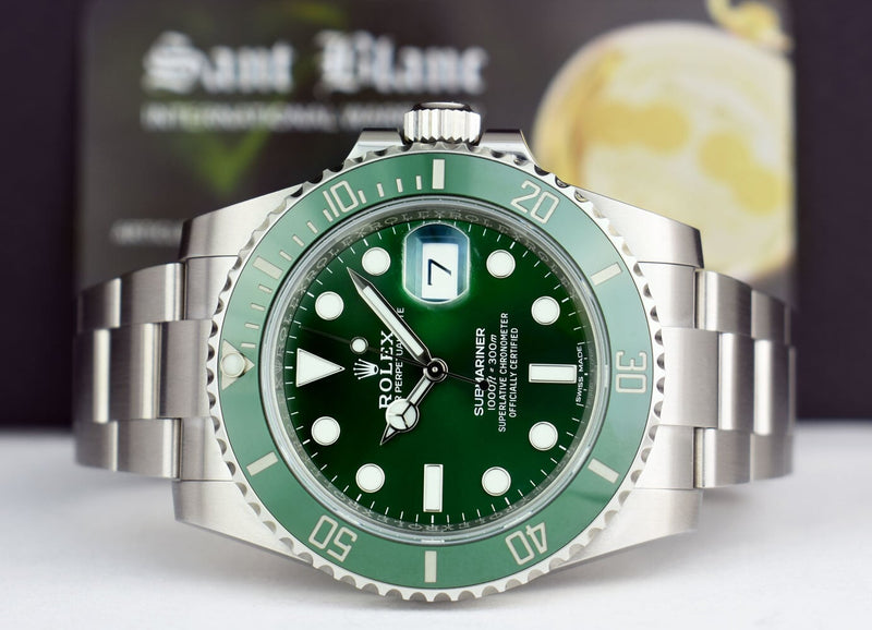 Rolex 40mm Stainless Steel Submariner Green "Hulk" Dial Model 116610LV