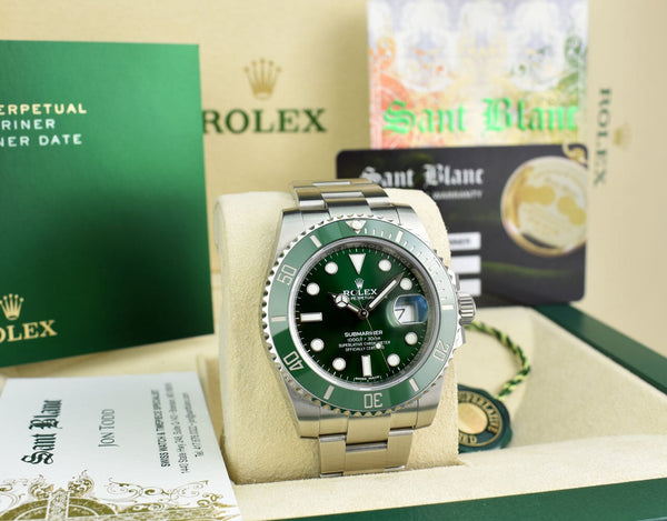 ROLEX Stainless Steel Submariner Green Ceramic Bezel "Hulk" Model 116610LV