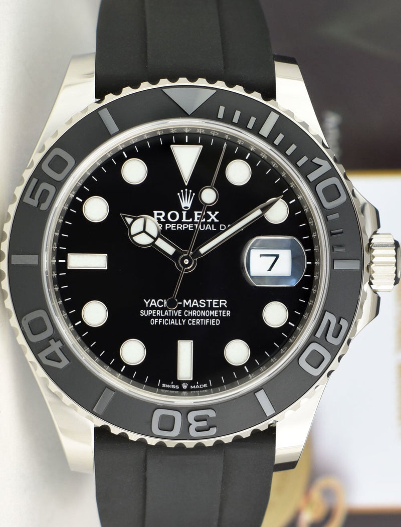 ROLEX 42mm 18kt White Gold Yachtmaster 42 Black Dial Model 226659