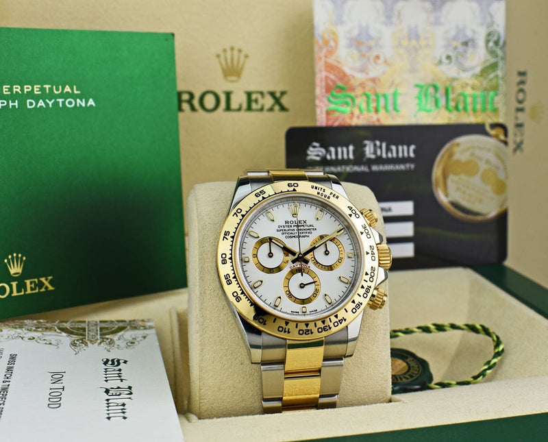 ROLEX 2019 18kt Gold & Stainless Steel Daytona White Index Model 116503