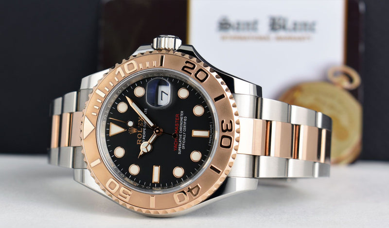 ROLEX 18kt Rose Gold & Stainless Steel YachtMaster Matte Black Model 116621