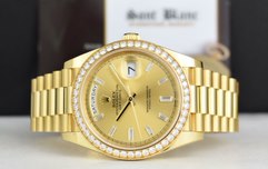 ROLEX 18kt Gold Day Date 40 President Champagne Diamond CARD 228348