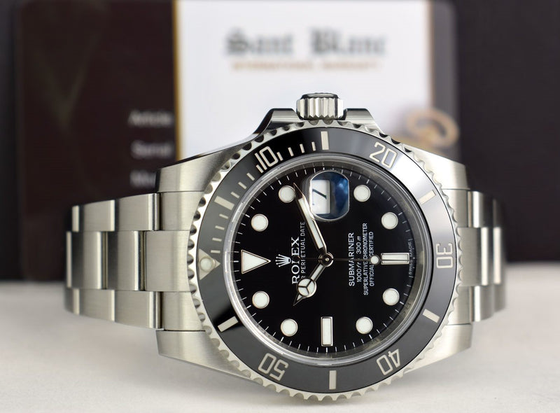 ROLEX Mens Stainless Steel SUBMARINER Black Dial TAGS & CARD 116610LN