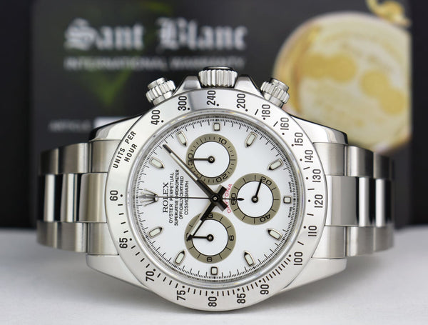 ROLEX Rehaut Mens Stainless Steel Daytona White Index Dial Model 116520