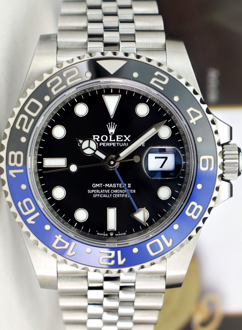 ROLEX 40mm Stainless Steel GMT Master II Blue Black