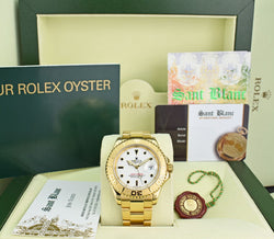 ROLEX - 40mm 18kt Gold YachtMaster White Index Dial Model 16628 - SANT BLANC