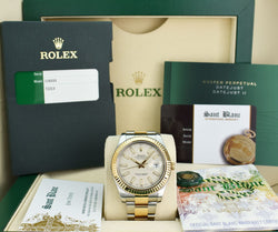 ROLEX 18kt Gold & Stainless Steel DateJust II Ivory Index CARD 116333