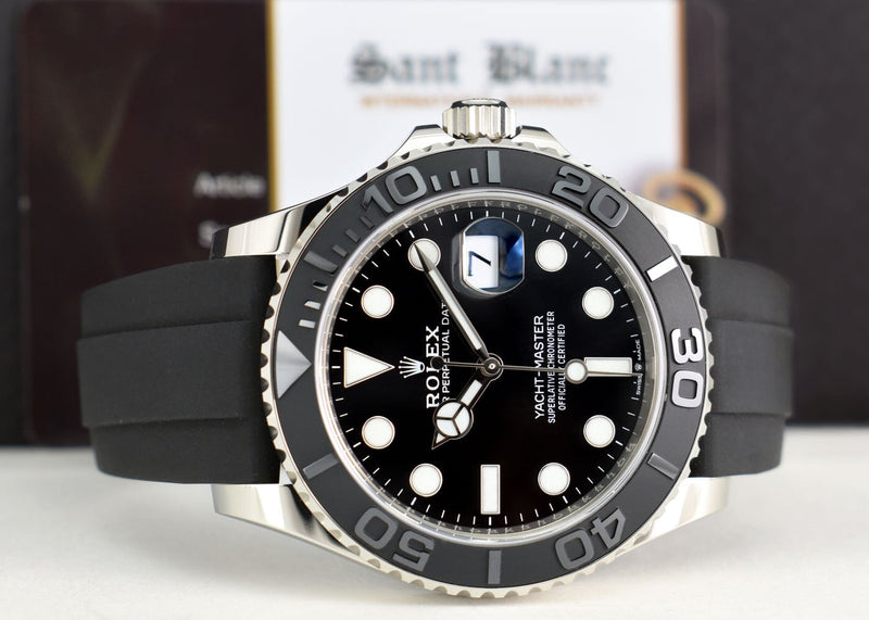 ROLEX 42mm 18kt White Gold Yachtmaster 42 Black Dial Model 226659
