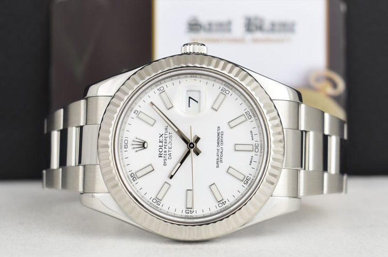 ROLEX 18kt White Gold & Stainless Steel DateJust II White Index Dial 116334