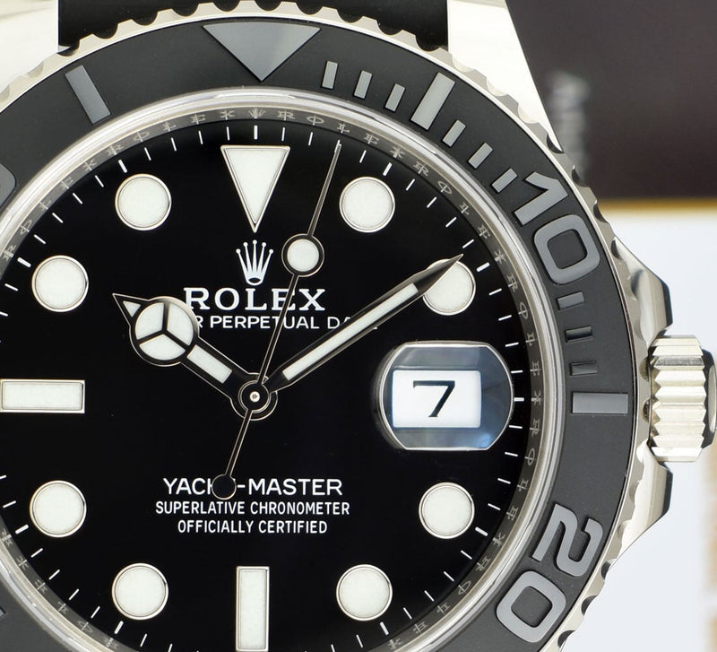 ROLEX 42mm 18kt White Gold Yachtmaster 42 Black Dial Model 226659