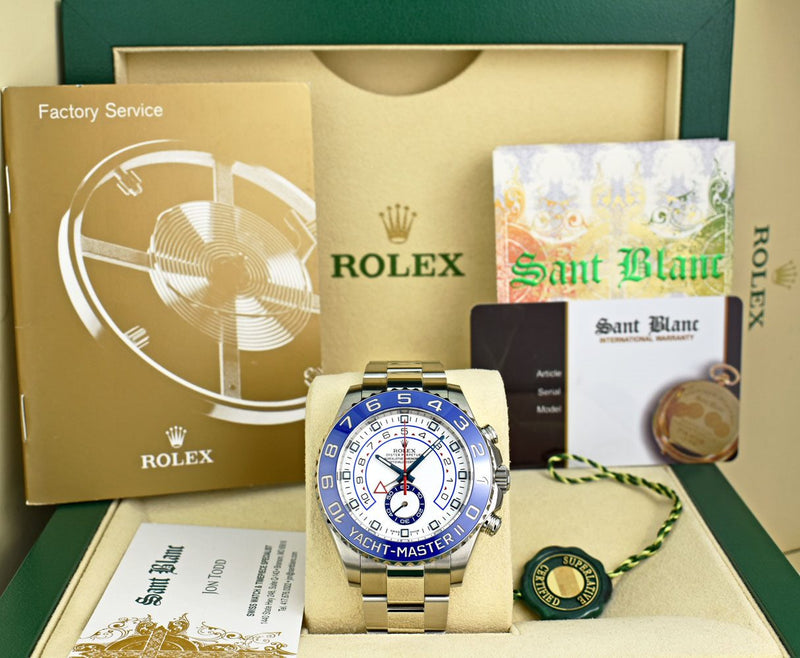 ROLEX Stainless YachtMaster II 44mm Blue Hands Model 116680