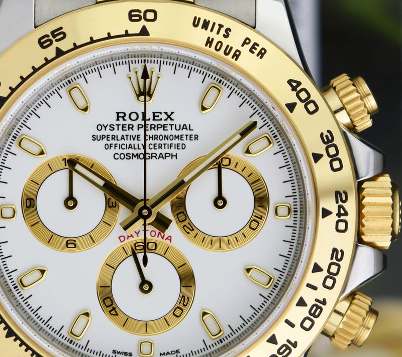 ROLEX 18kt Gold & Stainless Steel Daytona White Index Dial Model 116503