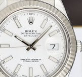 ROLEX 18kt White Gold & Stainless Steel DateJust II White Index Dial 116334