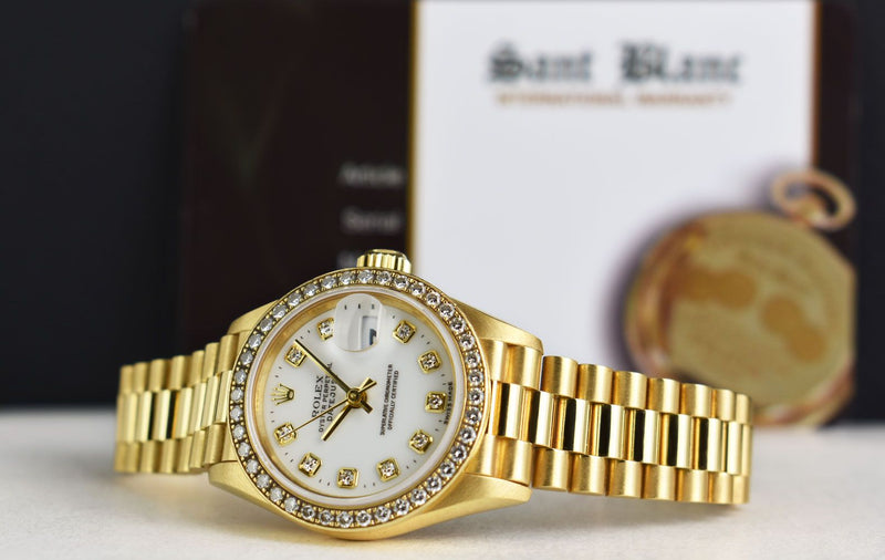 Rolex Datejust President 18k YG MOP Diamond Ladies 26mm Watch B