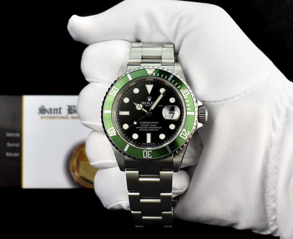 ROLEX Rehaut 40mm Stainless Steel Submariner Green Bezel Kermit Model 16610