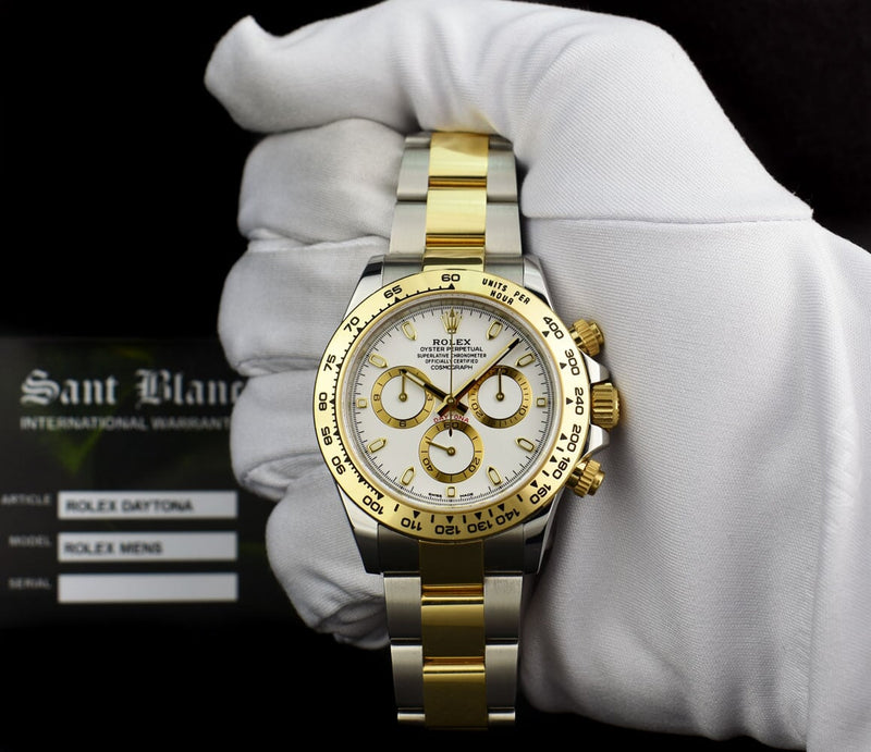 ROLEX 2019 18kt Gold & Stainless Steel Daytona White Index Model 116503