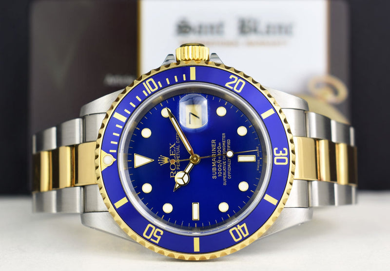 ROLEX 18kt Gold & Stainless Steel Submariner SEL Blue Dial Box And 
