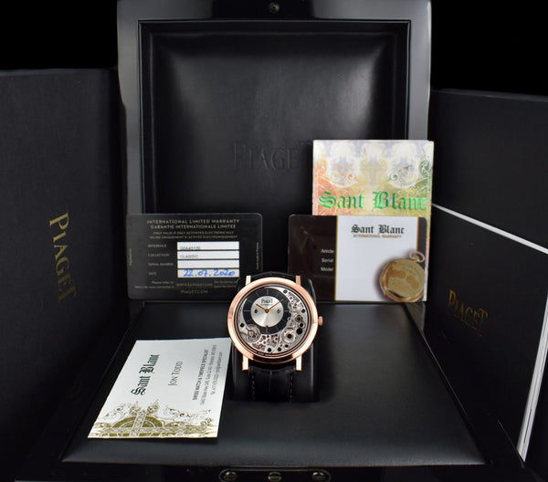 Piaget 41mm Rose Gold Altiplano Black Skeleton Dial G0A43120 with Box & Card