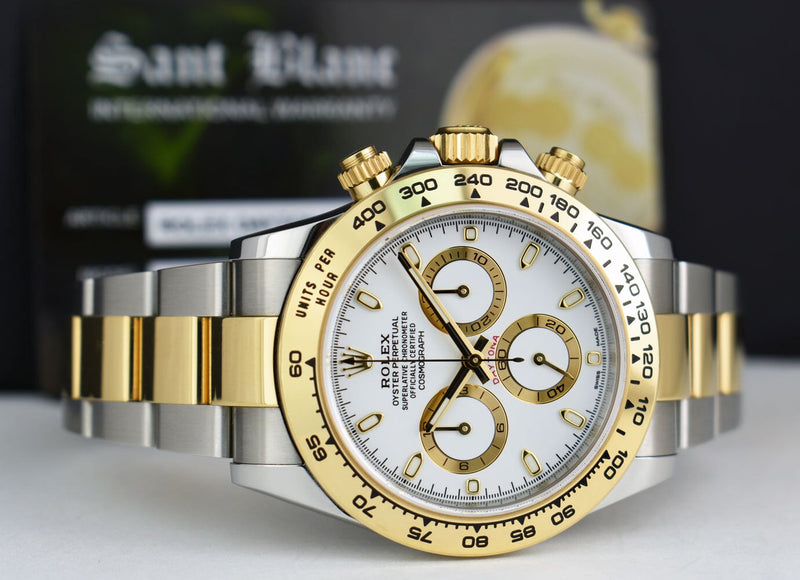 ROLEX 2019 18kt Gold & Stainless Steel Daytona White Index Model 116503