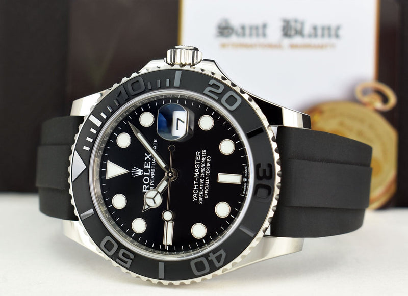 ROLEX 42mm 18kt White Gold Yachtmaster 42 Black Dial Model 226659