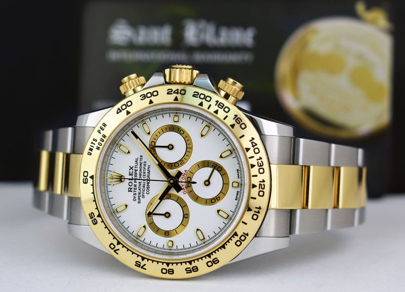 ROLEX 18kt Gold & Stainless Steel Daytona White Index Dial Model 116503