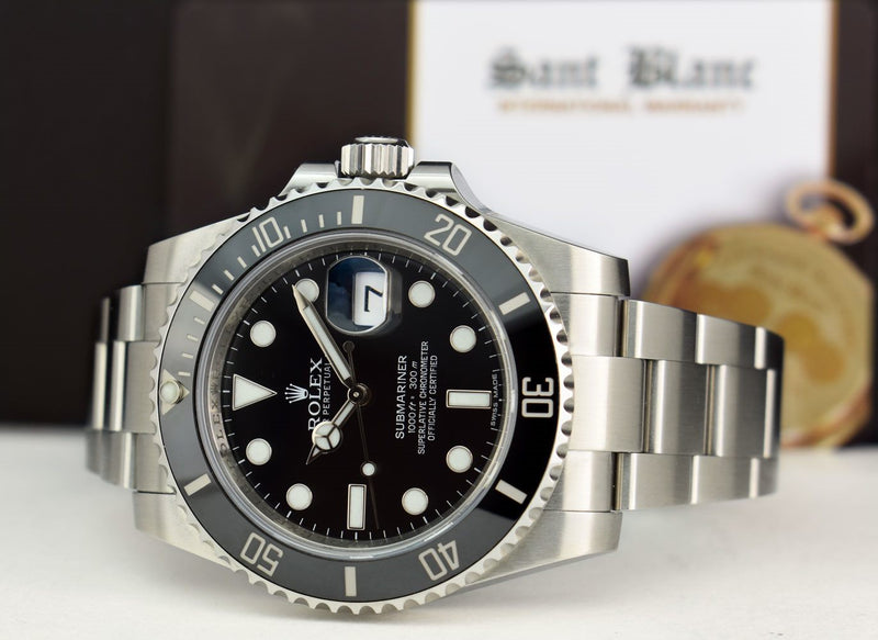 ROLEX Mens Stainless Steel SUBMARINER Black Dial TAGS & CARD 116610LN