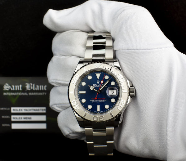 Rolex Platinum & Stainless Steel Yachtmaster Blue Dial Model 116622