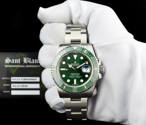 Rolex 40mm Stainless Steel Submariner Green "Hulk" Dial Model 116610LV