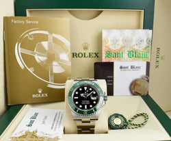 ROLEX 41mm Stainless Steel Submariner "KERMIT" Black Dial Green Bezel Model 126610LV