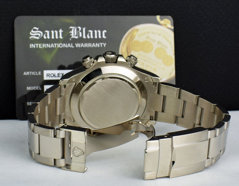 ROLEX Rehaut Mens 18kt White Gold Daytona Meteorite Roman Dial Model 116509
