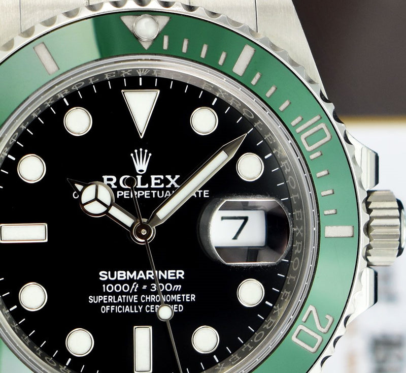ROLEX 41mm Stainless Steel Submariner "KERMIT" Black Dial Green Bezel Model 126610LV