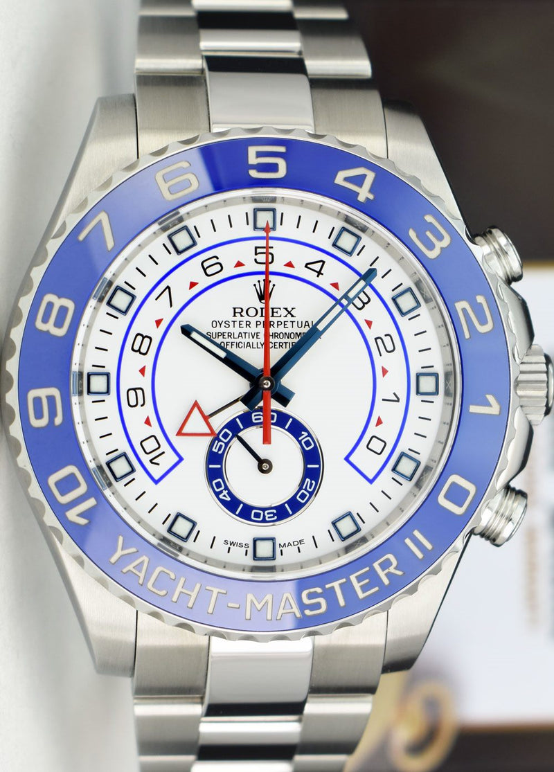 ROLEX Stainless YachtMaster II 44mm Blue Hands Model 116680