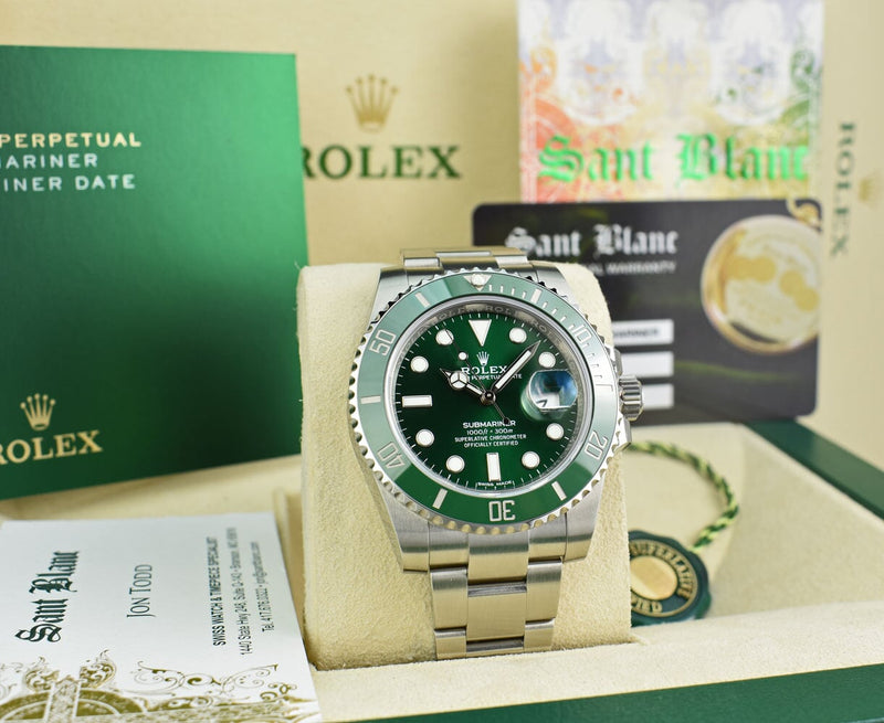Rolex 40mm Stainless Steel Submariner Green "Hulk" Dial Model 116610LV